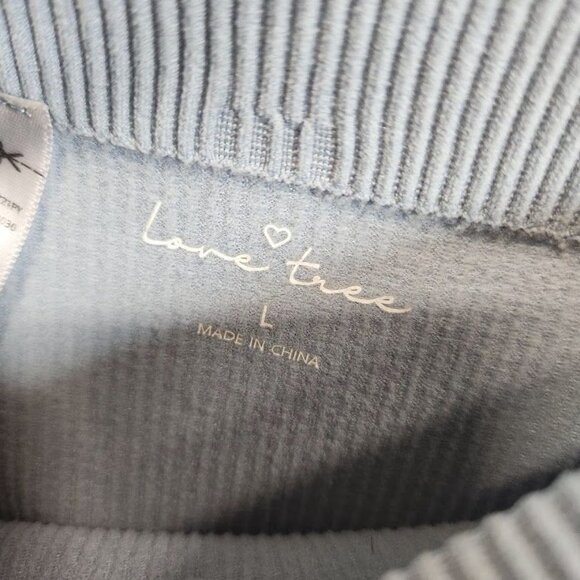 Love Tree Ribbed‎ Biker Shorts in Dusty Blue - Size large - Picture 5 of 6